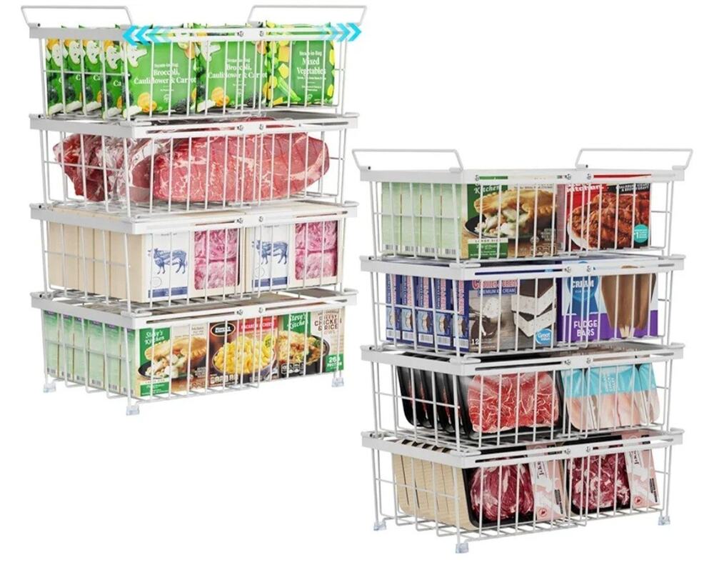 9715  Freezer Organizer Bins -Fit 10 to 20 Cu.FT Deep Freezer, 8 Pack Expandable